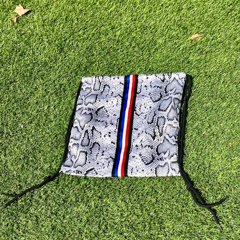 Pam & Gela Snakeskin Bag with Tricolor Stripe
